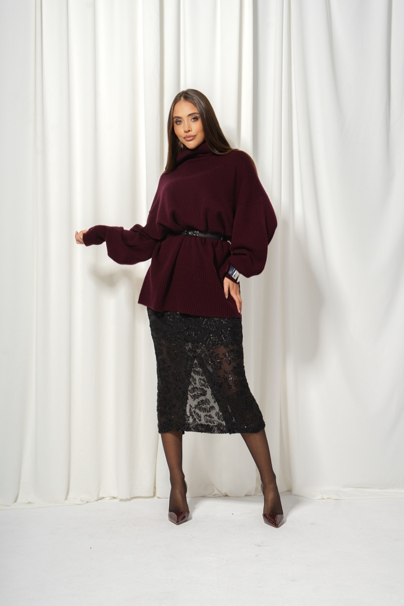 Пола black sequin lace