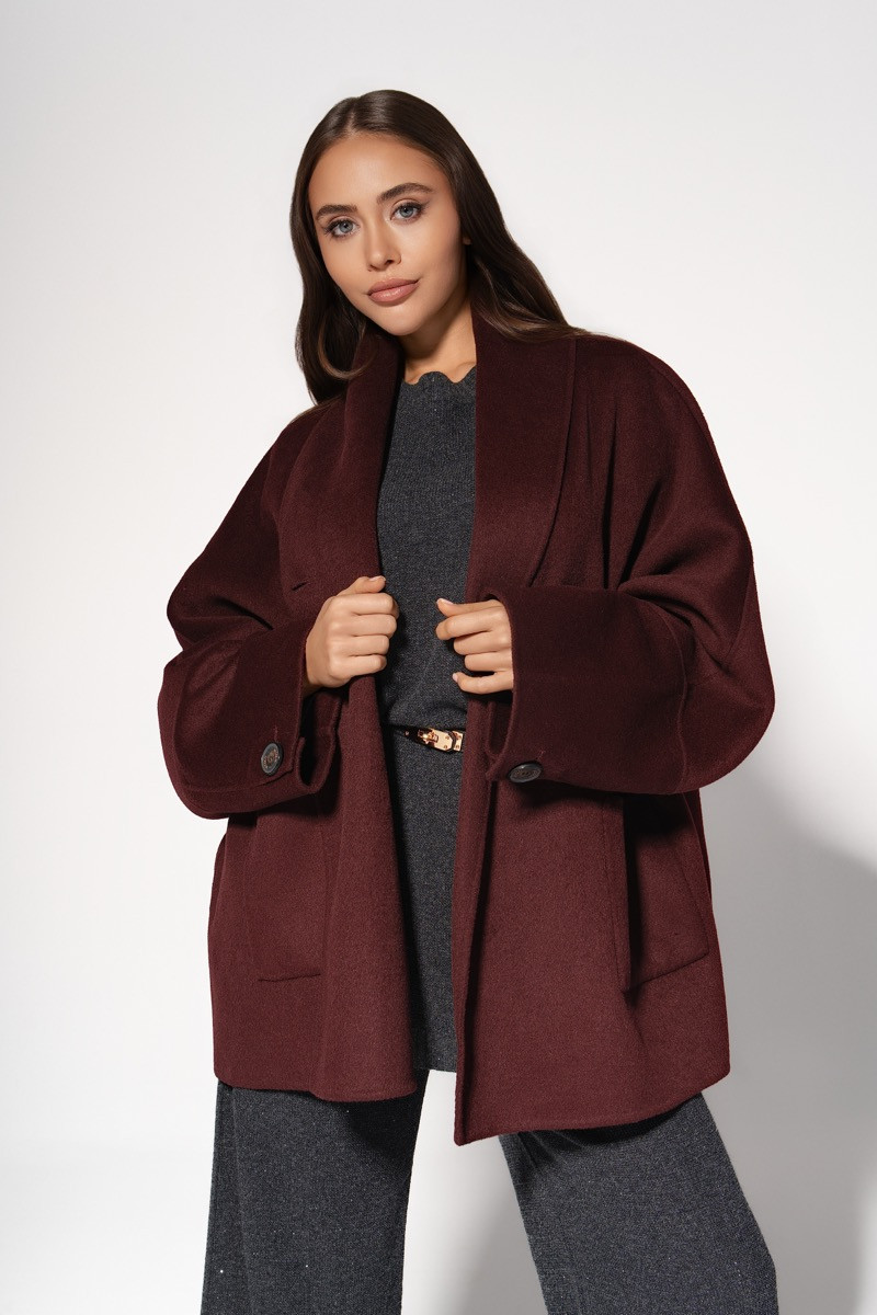 Палто burgundy wool